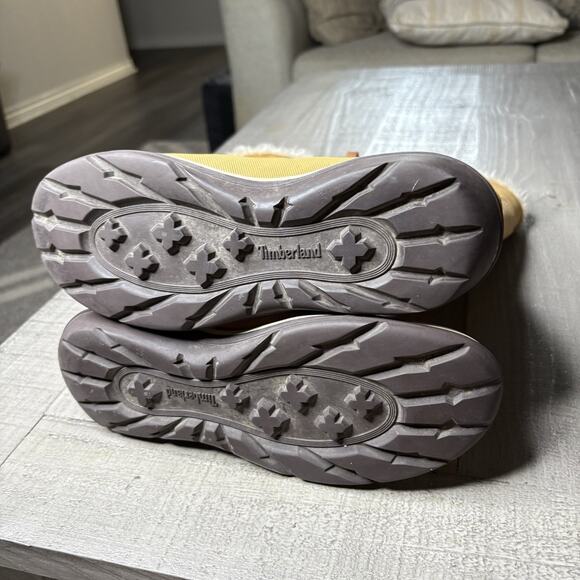 Timberland Womens Size 8.5 Boots Lace Up Wheat Nubuck Leather Faux Fur - Picture 5 of 6